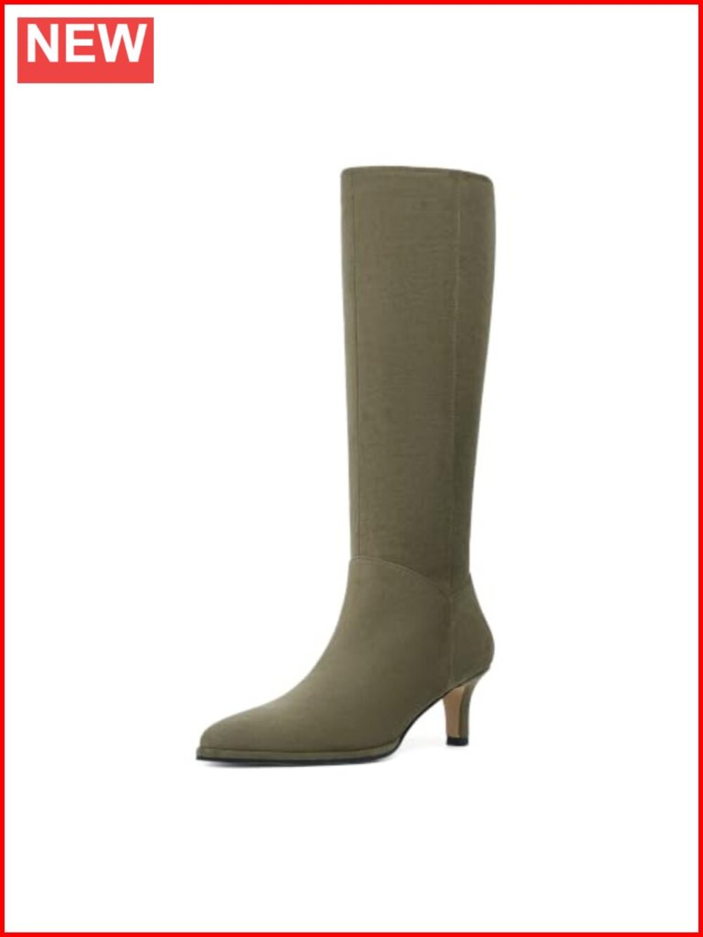 Women's Knee High Boots Kitten Heel Pointed Toe